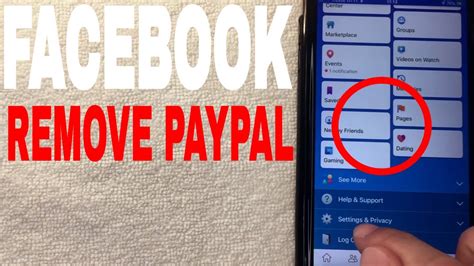 how to remove paypal payment method from facebook