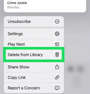 how to remove podcast from library iphone