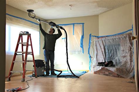 how to remove popcorn ceiling with drywall sander