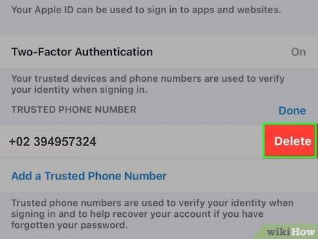 how to remove primary number on iphone