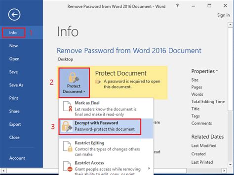 how to remove protect document in word