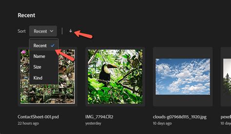 how to remove recent on photoshop