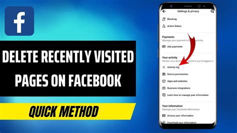 how to remove recently visited pages on facebook