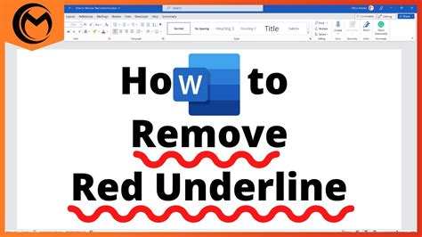 how to remove red underline text in word