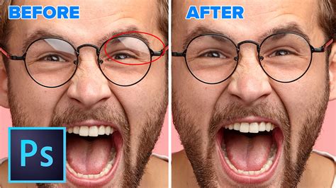 how to remove reflection from glasses in photoshop