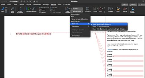 how to remove revision history in word