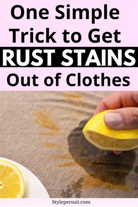 how to remove rust stains from clothes using lemon