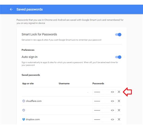 how to remove saved facebook password from google