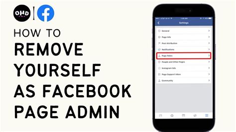 how to remove self from admin on facebook page
