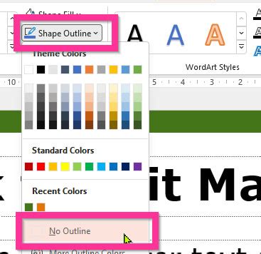 how to remove shape outline in ppt