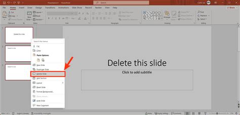 how to remove slides from powerpoint