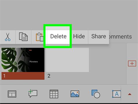 how to remove slides in powerpoint mobile