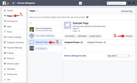 how to remove someone from facebook business page access