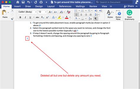 how to remove space between sections in word