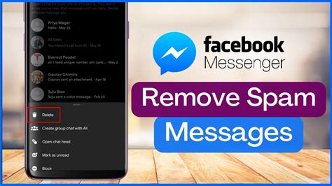 how to remove spam messages on facebook messenger