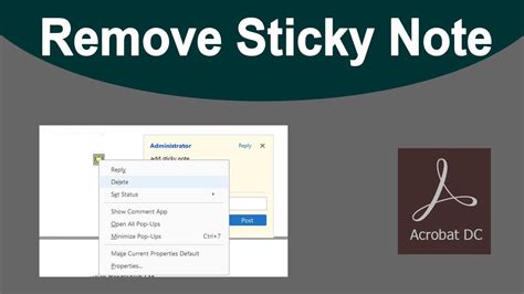 how to remove sticky notes on pdf