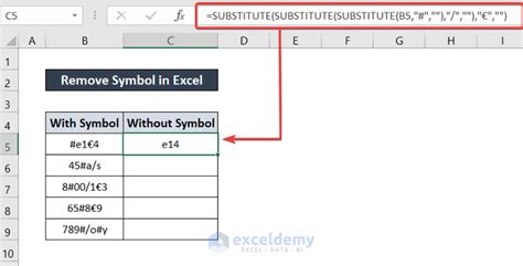 how to remove symbol in excel cell