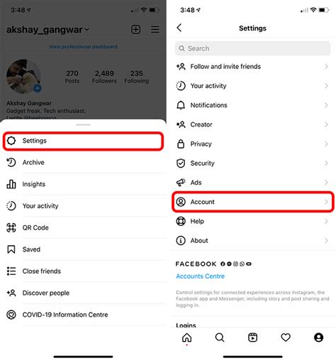 how to remove sync of facebook and instagram