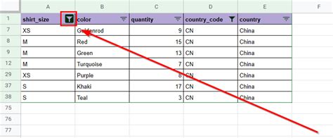 how to remove table filter in google sheets