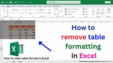 how to remove table format in excel formula