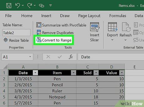 how to remove table format in excel web