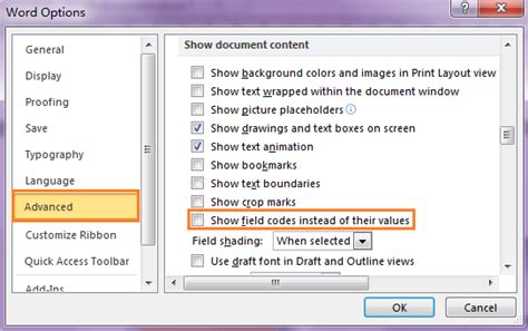how to remove tc codes in word