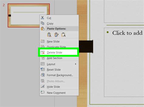 how to remove template slides from powerpoint