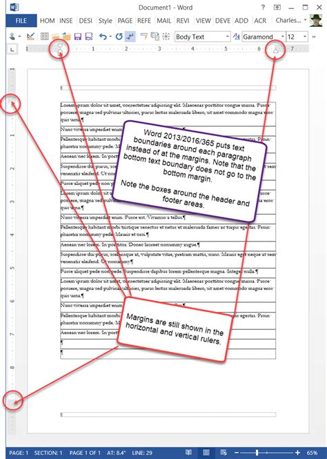 how to remove text boundaries in word on mac