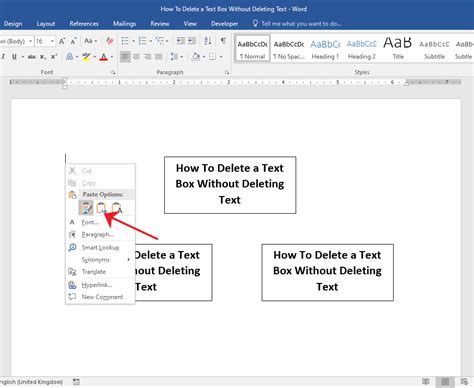 how to remove text box in word 2007
