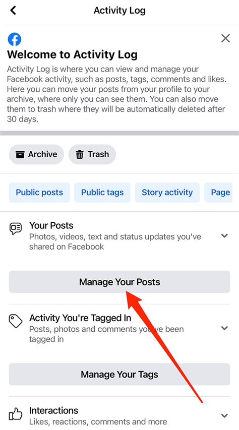 how to remove the activity log on facebook