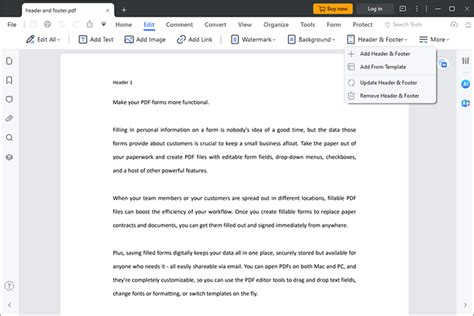 how to remove the header and footer in pdf