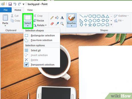how to remove the white background from an image in paint