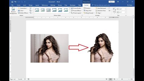how to remove the white background of an image in word