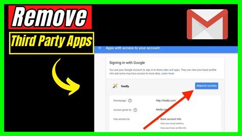 how to remove third party access from gmail