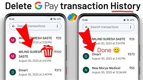 how to remove transaction history from gpay