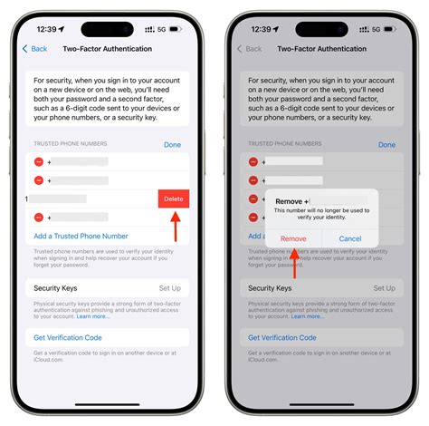 how to remove trusted phone from apple id