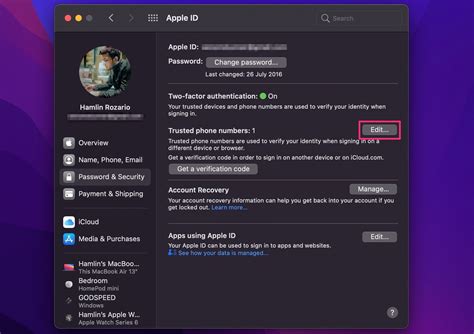 how to remove trusted phone number from apple id without password