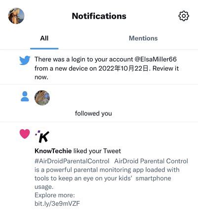 how to remove twitter login notification