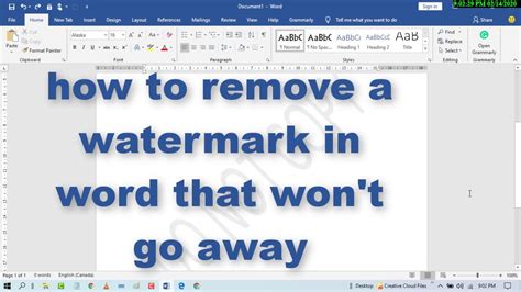 how to remove watermark from image in word