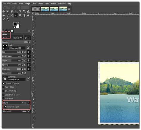 how to remove watermark from image using gimp