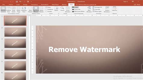 how to remove watermark from powerpoint slides