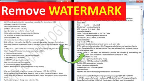 how to remove watermark from the pdf