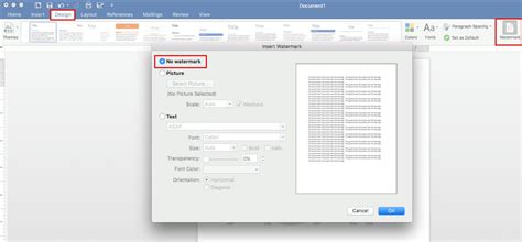 how to remove watermark from word document mac