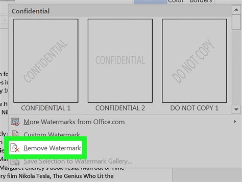 how to remove watermark in word on mac