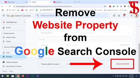 how to remove website from google search console