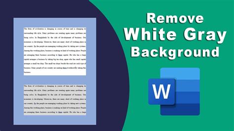 how to remove white background from text in word