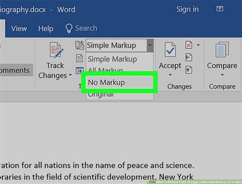 how to remove word document track changes