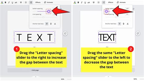 how to remove word spacing in canva