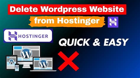 how to remove wordpress from hostinger