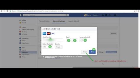 how to remove your payment method from facebook